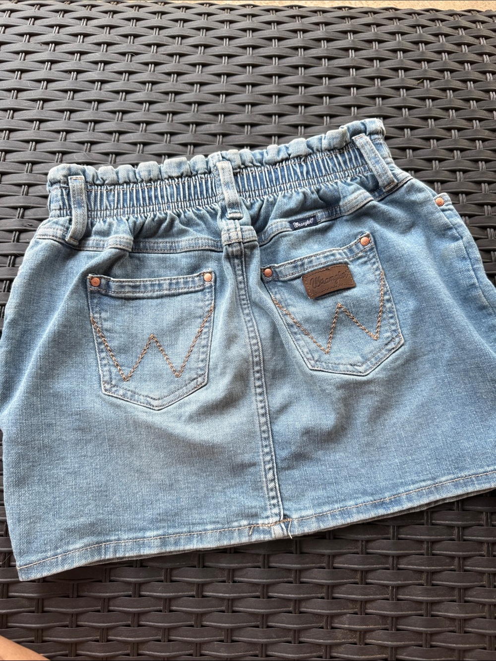 Brand new!w/o tags.Light Blue Denim Girls' Skirt with Elastic Waistband 12 girls